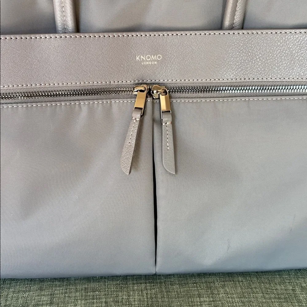 Knomo Maiyfair Hanover Gray 14” Laptop crossbody handle nylon Bag unisex NWT
